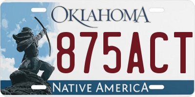 OK license plate 875ACT