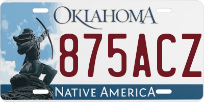 OK license plate 875ACZ
