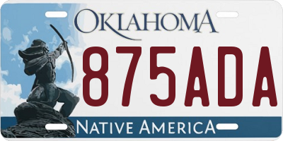 OK license plate 875ADA