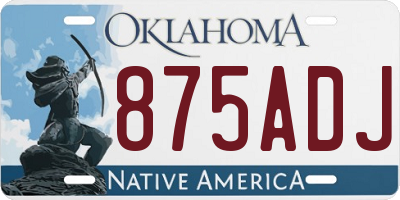 OK license plate 875ADJ