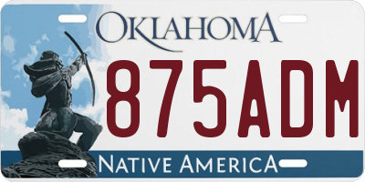 OK license plate 875ADM