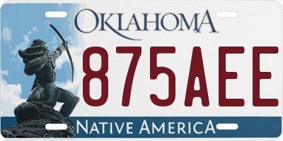 OK license plate 875AEE