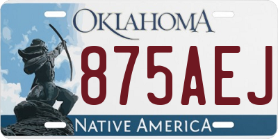 OK license plate 875AEJ