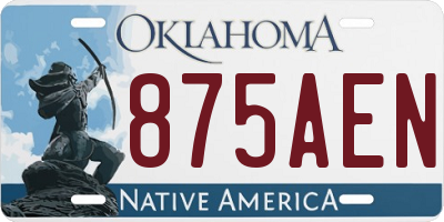 OK license plate 875AEN