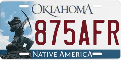 OK license plate 875AFR