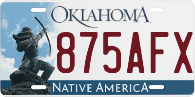 OK license plate 875AFX
