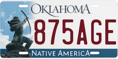 OK license plate 875AGE