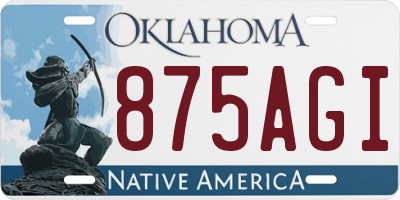 OK license plate 875AGI