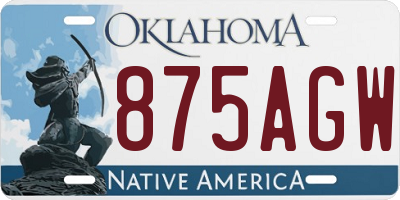 OK license plate 875AGW
