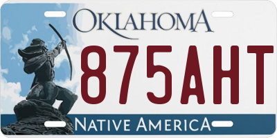 OK license plate 875AHT