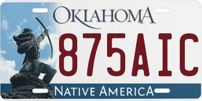 OK license plate 875AIC