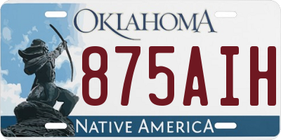 OK license plate 875AIH