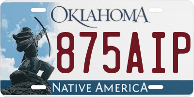OK license plate 875AIP