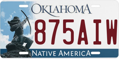 OK license plate 875AIW