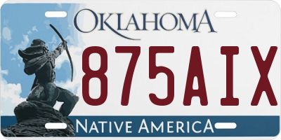 OK license plate 875AIX