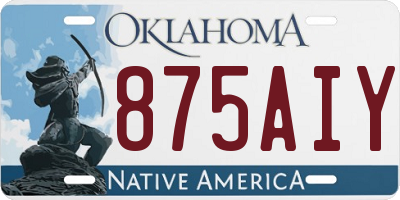 OK license plate 875AIY