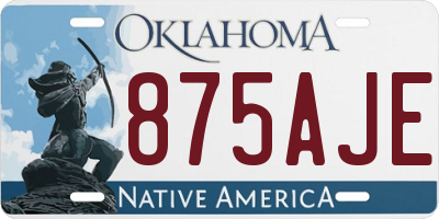 OK license plate 875AJE