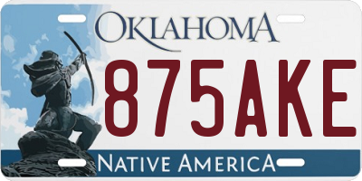 OK license plate 875AKE