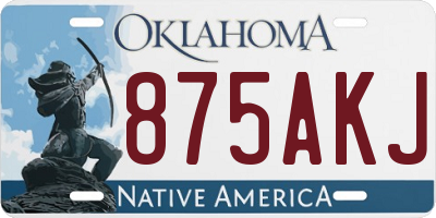 OK license plate 875AKJ