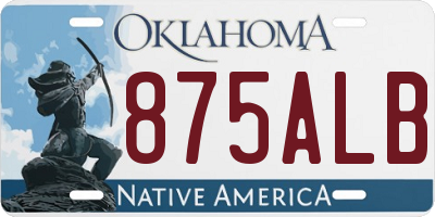 OK license plate 875ALB