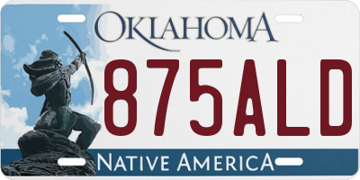 OK license plate 875ALD