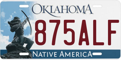 OK license plate 875ALF