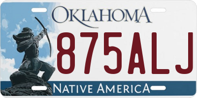 OK license plate 875ALJ