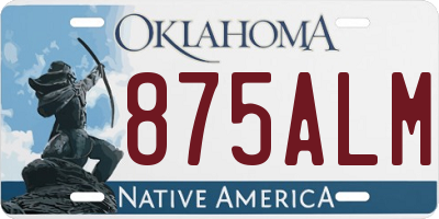 OK license plate 875ALM