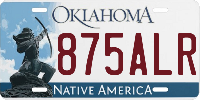 OK license plate 875ALR