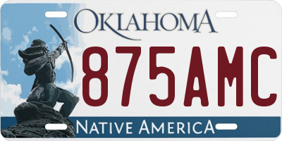 OK license plate 875AMC
