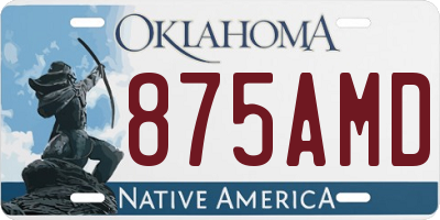 OK license plate 875AMD