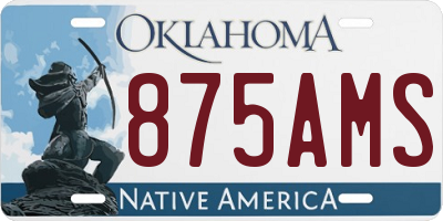 OK license plate 875AMS