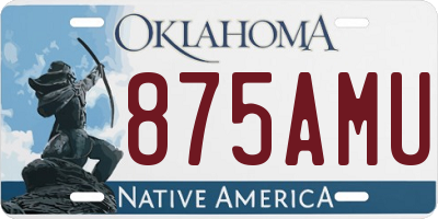 OK license plate 875AMU