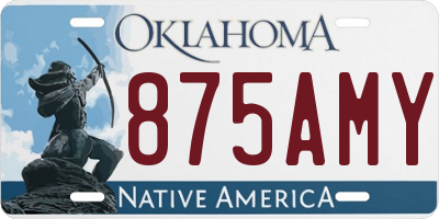 OK license plate 875AMY