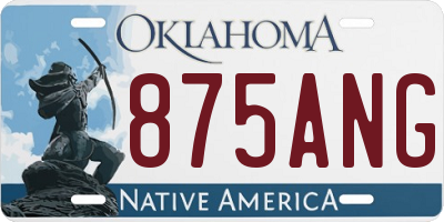 OK license plate 875ANG