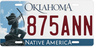 OK license plate 875ANN