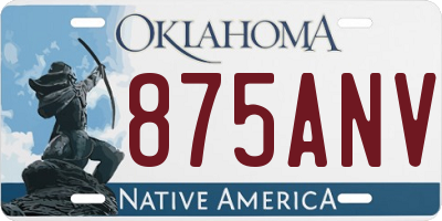 OK license plate 875ANV