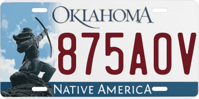 OK license plate 875AOV
