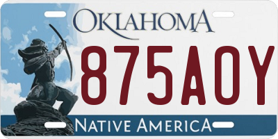 OK license plate 875AOY