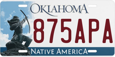 OK license plate 875APA