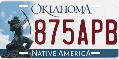 OK license plate 875APB