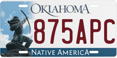 OK license plate 875APC