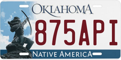 OK license plate 875API