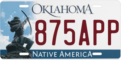 OK license plate 875APP
