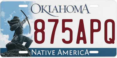 OK license plate 875APQ