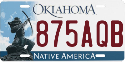 OK license plate 875AQB