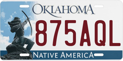 OK license plate 875AQL
