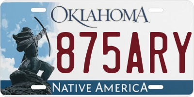 OK license plate 875ARY