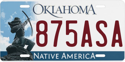 OK license plate 875ASA