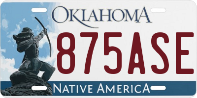 OK license plate 875ASE